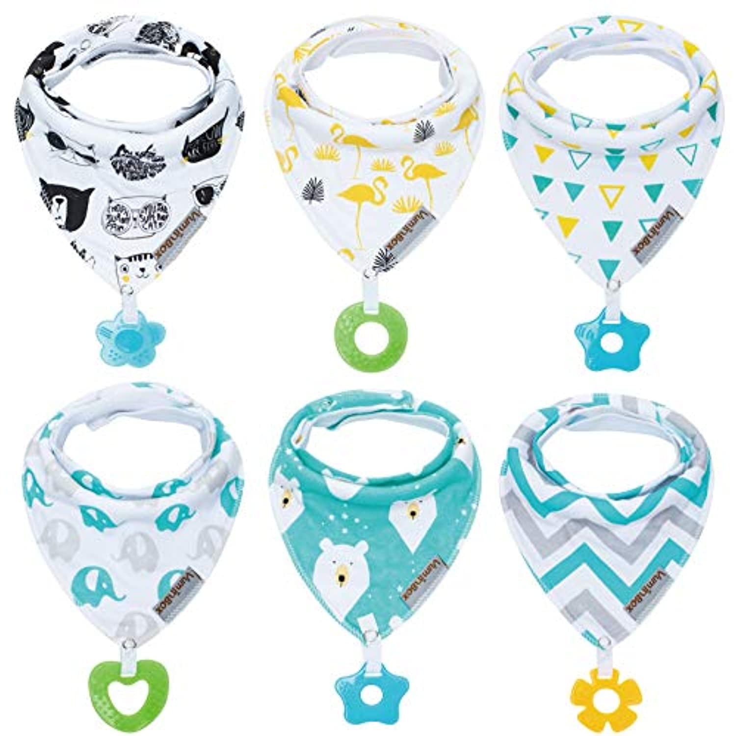 Baby Bandana Drool Bibs 6-pack Unisex Cotton Gift Set for Teething Drooling #ur 
