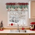 thumbnail image 2 of Valance Curtains for Kitchen Windows Vintage Snowman SquirrelRod Pocket Valance Red Black PlaidShort Window Curtain Topper for Bedroom Living Room Bathroom 54x18in, 2 of 7