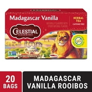 Celestial Seasonings Madagascar Vanilla Caffeine-Free Rooibos Herbal Tea Bags, 20 Count