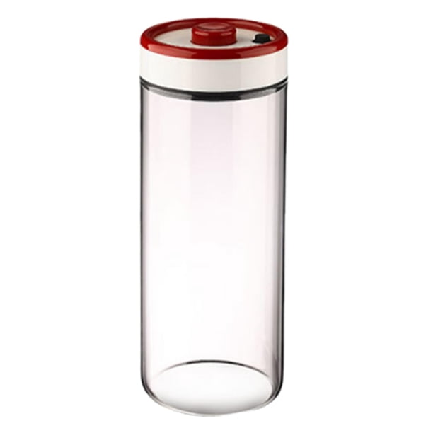 Recipiente hermético para granos de café, multiusos, de vidrio transparente, para almacenamiento en la cocina. L