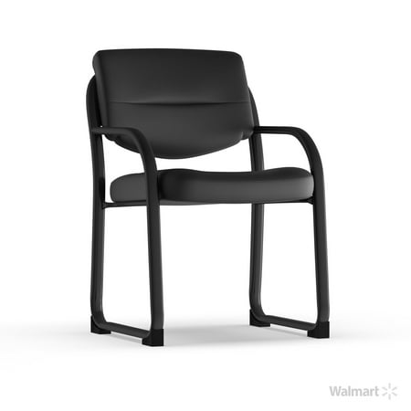 Flash Furniture - Donny  Contemporary Leather/Faux Leather Side Chair - Upholstered - Black