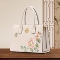 thumbnail image 3 of Bolso de mano para madres primerizas 2023, bolso de mano con asas superiores para mujer, regalo para mujer, bandolera, bolso de hombro de cuero partido bordado, 3 of 5