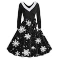 thumbnail image 1 of TIMIFIS Robes de Noël pour Femmes, Robes Maxi pour Femmes Robe Vintage de Vacances Manches Longues Col en V en Fourrure Robe Dos Nu, 1 of 3