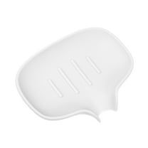 Soap Dish Soap Cleaning Storage Keep Soap Dry for Home Bathroom Kitchen Silicone White 14.5x11.3cm