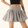 thumbnail image 5 of XVJRHAK Summer Skirts for Women 2024 Women Bubble Skirt High Waist Ruffle Hem A Line Pleated Short Skirt Teen Girls Puffy Short Skirts Streetwear (Gray,XL), 5 of 6