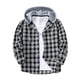 thumbnail image 1 of Ceisia Men's Casual Plaid Patchwork Hooded Button-Up Long Sleeve Shirt Gift, 1 of 9