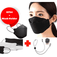 thumbnail image 3 of 3D 50pcs Individually Wrapped Black Disposable Face Masks Face Mask Disposable Masks with Lanyard for kids Mask to Protect Ears Mask Lanyards for Adults, 3 of 8