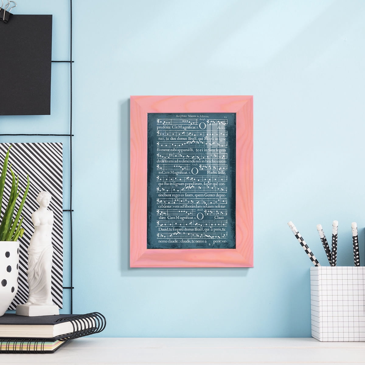 Graphic Songbook III - Framed Print w/glass - Sunset Pink