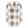 thumbnail image 6 of QASIEATN Fall Coats for Graceful Ladies Fashion, Winter Coats Warm Plush Hooded Jackets Up Button Cardigan Trendy Plaid Fuzzy Outerwear, Womens Winter Tops, 6 of 9