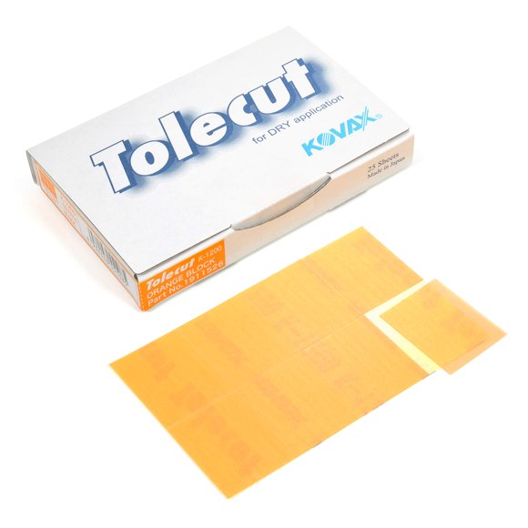 Tolecut PSA 8-Cut Block Sanding Sheets, Orange K-1200, 191-1526, 25 Sheets