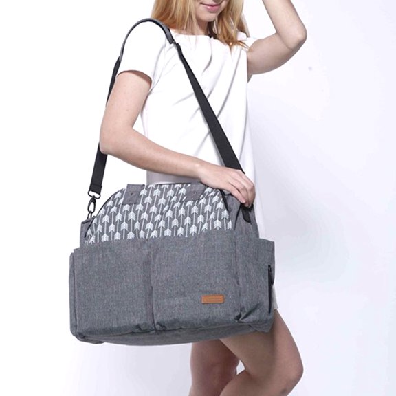 LABSERRON 1Pack Elegant Practical Tote Diaper Bags For Shopping Multiple Compartments Big Diaper Bag