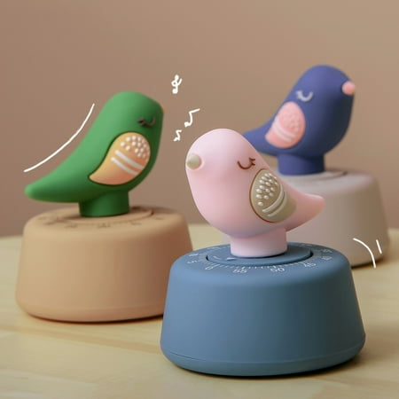 

Meizhencang Cooking Timer 60-Minute Loud Ring ABS Small Bird Wind Up Clock Alarm Kitchen Accessories