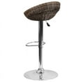 thumbnail image 4 of Wicker Rounded Back Adjustable Height Barstool with Chrome Base, 4 of 5