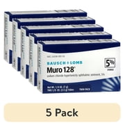 (5 pack) Bausch & Lomb Muro 128 Sodium Chloride Ointment 5% Twin Pack 1/8 Oz Each
