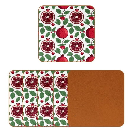 

YZUOUZY Home Decor Coaster 6PCS Square Coffee Table Coasters Food Herbs Vegetable