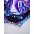 thumbnail image 6 of Hansber Toddler Baby Girls Shiny Metallic Long Sleeve Romper with Bow Headband for Birthday Party Outfit Blue 0-6M, 6 of 7