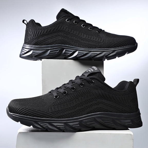 Pandaie Men's Casual Running Shoes Non Slip Lightweight & Breathable Walking Fashion Sneakers Athletic Mesh Workout Sports Sneaker Black 9