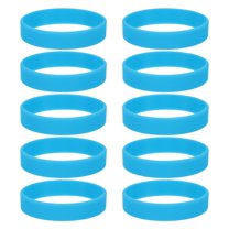Uxcell 10Pcs Silicone Rubber Bands Non-slip Elastic Rubber Wrapping Bands Light Blue