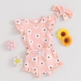 thumbnail image 6 of Douhoow Baby Girl 2 Piece Daisy Clothes Infant Summer Romper Ruffle Elastic Shorts Headband Set, 6 of 8