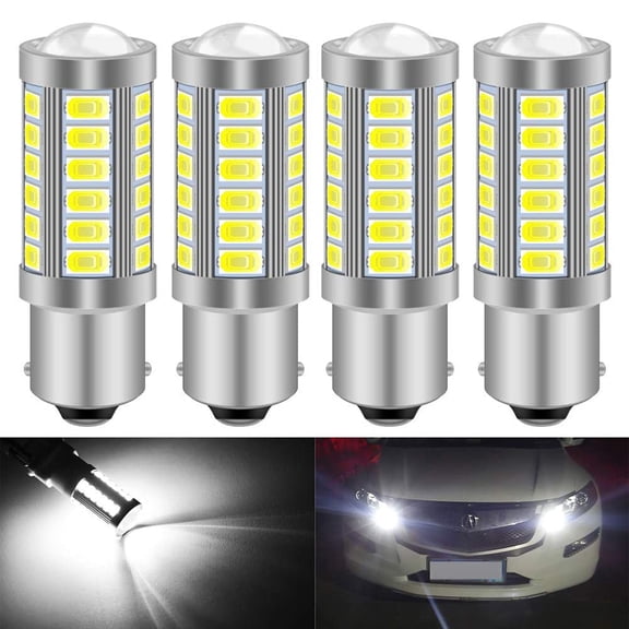 MesaSe 1pcs T20 7443 582 W21W LED Reverse Back Up Brake Stop Turn Tail Light Bulbs, White Light