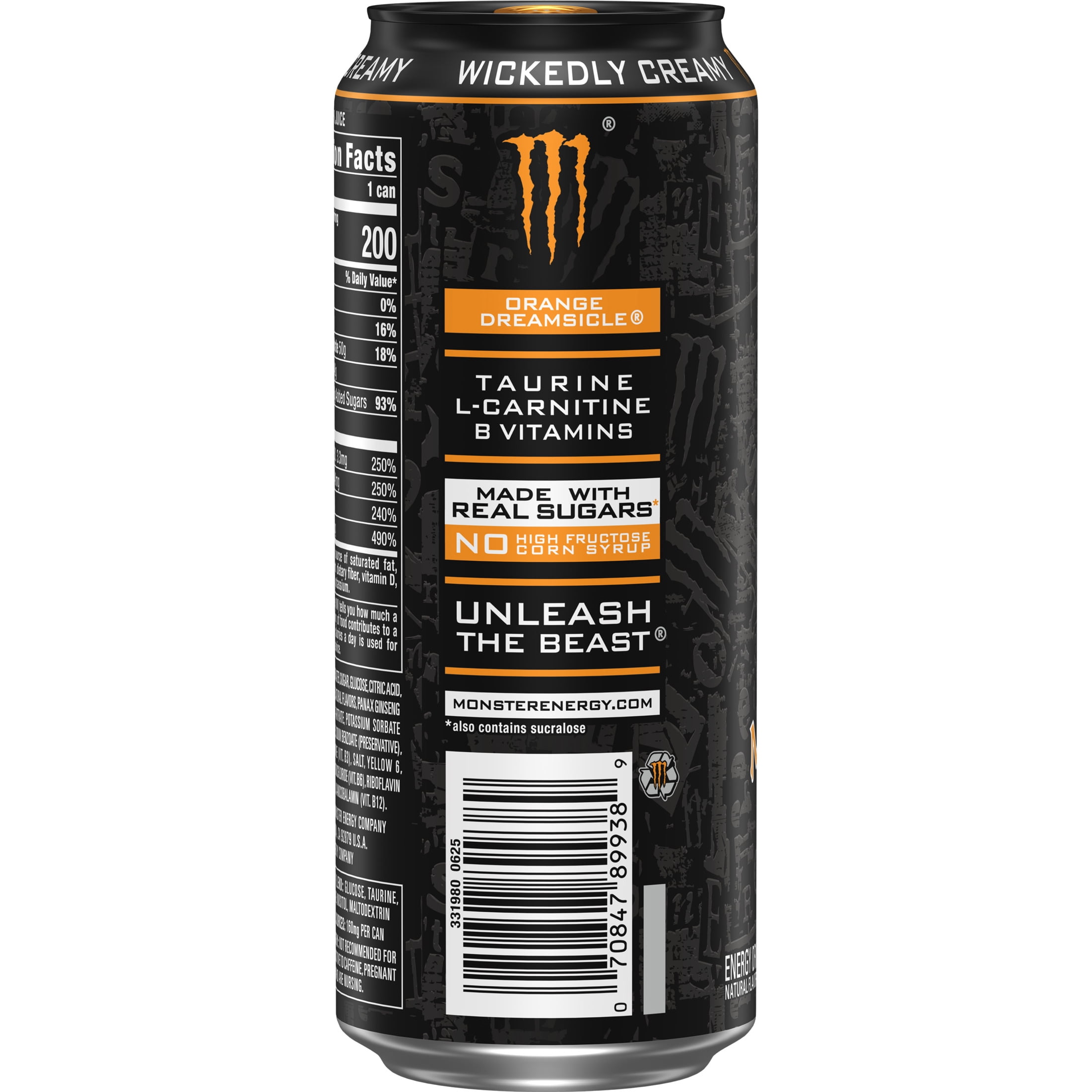 (4 pack) Monster Energy, Orange Dreamsicle, Energy Drink, 16 fl oz