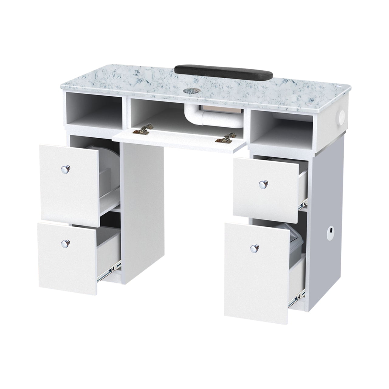 NOVA I Manicure Table (With Vent Pipes) Nail Station for Beauty Salon
