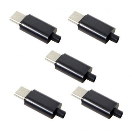 JSER 5pcs/lot DIY 24pin USB Type C USB-C Male OTG Host Type 5.1k Resistor with Black Housing Cover