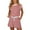 Watermelon Red, variant on Women's Summer Romper, Cap Sleeve, Striped Shorts Overalls, Adjustable Drawstring Waist, Comfortable for Summer