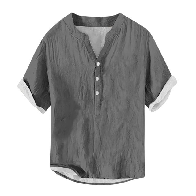 TSADFHJI T-Shirts Graphiques pour Hommes Moto Automne Chemise Décontractée d'Été pour Hommes Blouse Imprimée Manches Courtes Col Rabattu Bouton Mode Chemise Haut L Gris Foncé