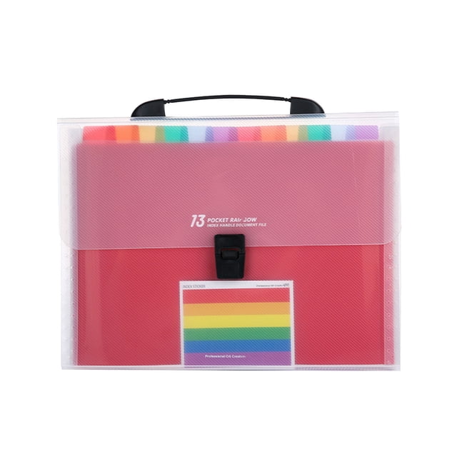 Plastic Accordion File Folder With 13 Pockets And Labels For Letter Size Documents Home School Office Storage