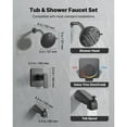 thumbnail image 2 of KFFKFF Tub and Shower Faucet Set, 5-Inch Rainfall Shower Head and Bathtub Spout, Complete Single-Handle Tub Trim Kit, Matte Black, 2 of 9
