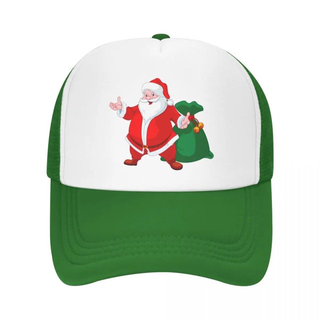 Gorra de béisbol personalizada de Navidad Kawaii Santa Claus para hombres y mujeres, gorro de camionero transpirable, ropa de calle