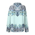thumbnail image 5 of Feminine Floral Button-Up Blouse, Breezy Long Sleeve Shirt with Roll-Cuff Design & Lightweight Fabric for Spring Collections,Sky Blue M, 5 of 5