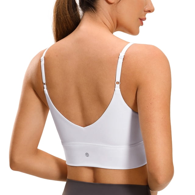 Top deportivo CRZ YOGA ajustable con espalda en V sin aros blanco XL