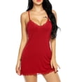 thumbnail image 5 of BONIXOOM Womens Pajamas Couples Christmas Pajamas Sleepwear None Long Sleeve Sleep Tops Solid Red M, 5 of 5