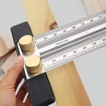 thumbnail image 3 of Regla T de carpintería de alta precisión para cortar, regla de línea de trazado de escala de marcado de calibre con agujeros, (200 mm) TUNC Sencillez, 3 of 5