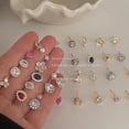 thumbnail image 4 of Microjuego de pendientes de cristal para mujer, joyería para banquetes., 4 of 4