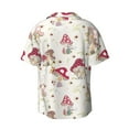 thumbnail image 6 of Lsque Floral Mushroom print Men's Cuban Collar Short Sleeve Shirt Summer Beachwear Casual Button Down Fashionable Vacation Leisure Shirt-Small, 6 of 7