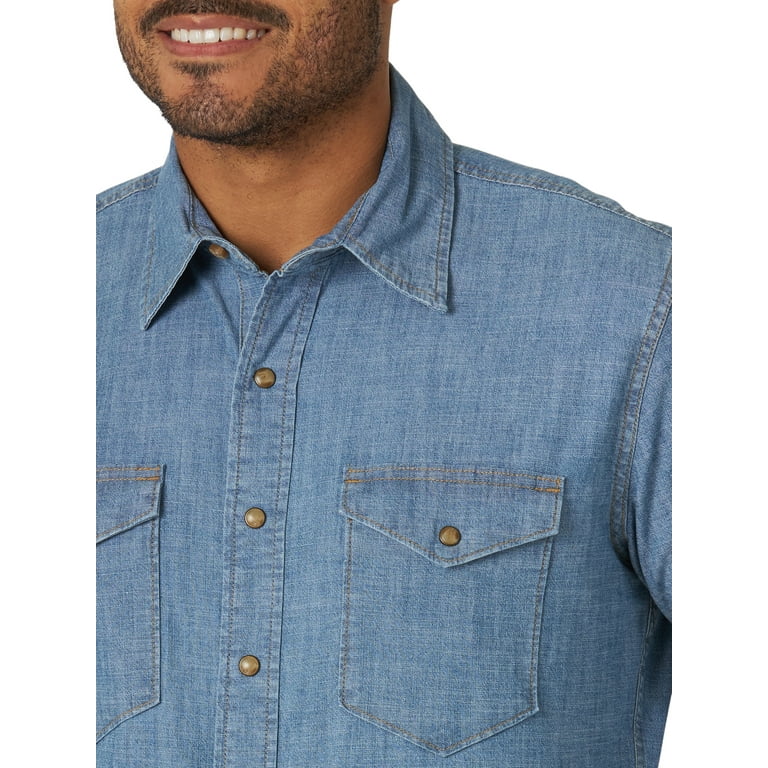 Wrangler denim sales shirt walmart