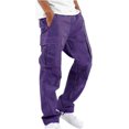 thumbnail image 1 of Pants For Men Solid Casual Multiple Pockets Outdoor Straight Type Fitness Long Pants, 1 of 5