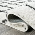 thumbnail image 6 of JONATHAN Y MOROCCAN HYPE 8 x 10 Area Rug, Arenal Geometric Grid Shag - White/Gray, MOH409A-8, 6 of 10