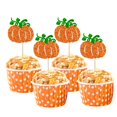 thumbnail image 1 of Ephlyn 24 toppers brillantes de calabaza para cupcakes, 1 of 7