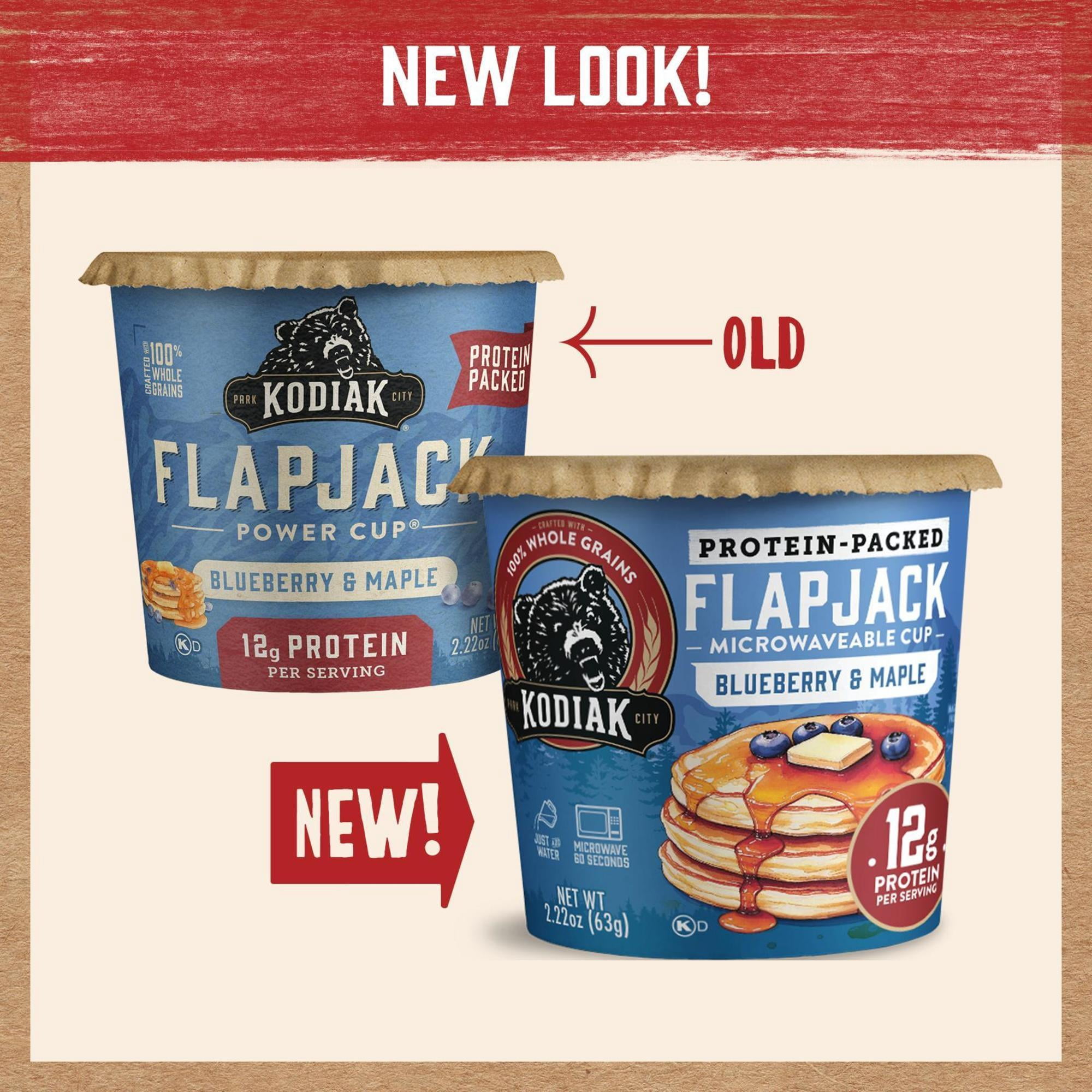 (12 pack) Kodiak Protein-Packed Blueberry and Maple Pancake Cup, 2.22 oz