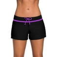 thumbnail image 1 of Soidarity Traje de baño Ajustable Buena elasticidad Piernas de pantalón ensanchadas Pantalones cortos Traje de baño transpirable Diferentes tamaños Deportes acuáticos Negro Púrpura L Soidarity OD020167-33B, 1 of 6
