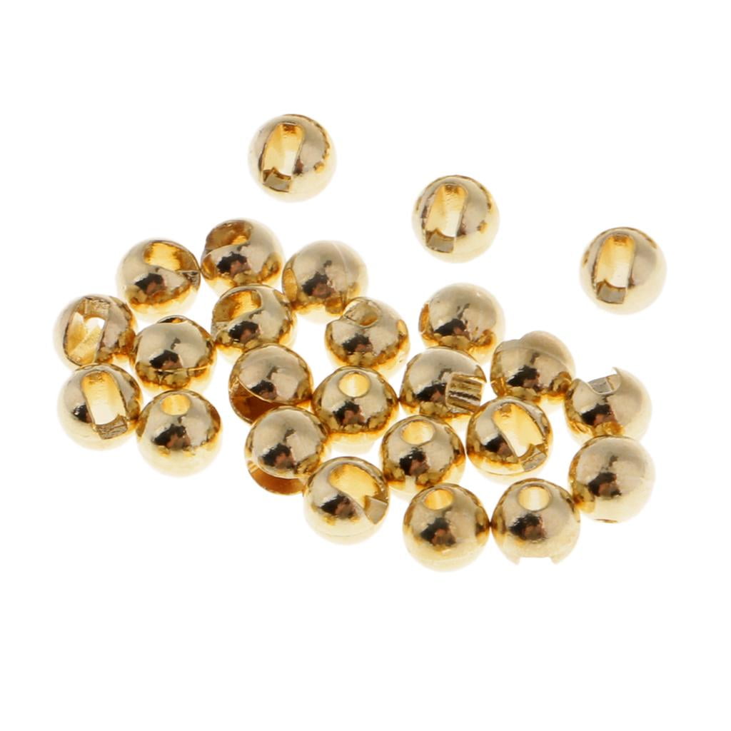 100pcs Tungsten Slotted Fly Tying Beads Nymph Head Eye Round Ball Beads 2.8mm 
