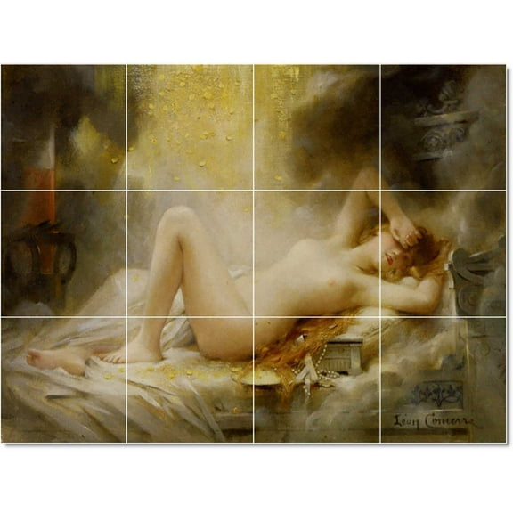 Ceramic Tile Mural-Leon Comerre Nudes Tile Mural Commercial Construction Ideas 17" w x 12.75" h using (12) 4.25 x 4.25 ceramic tiles