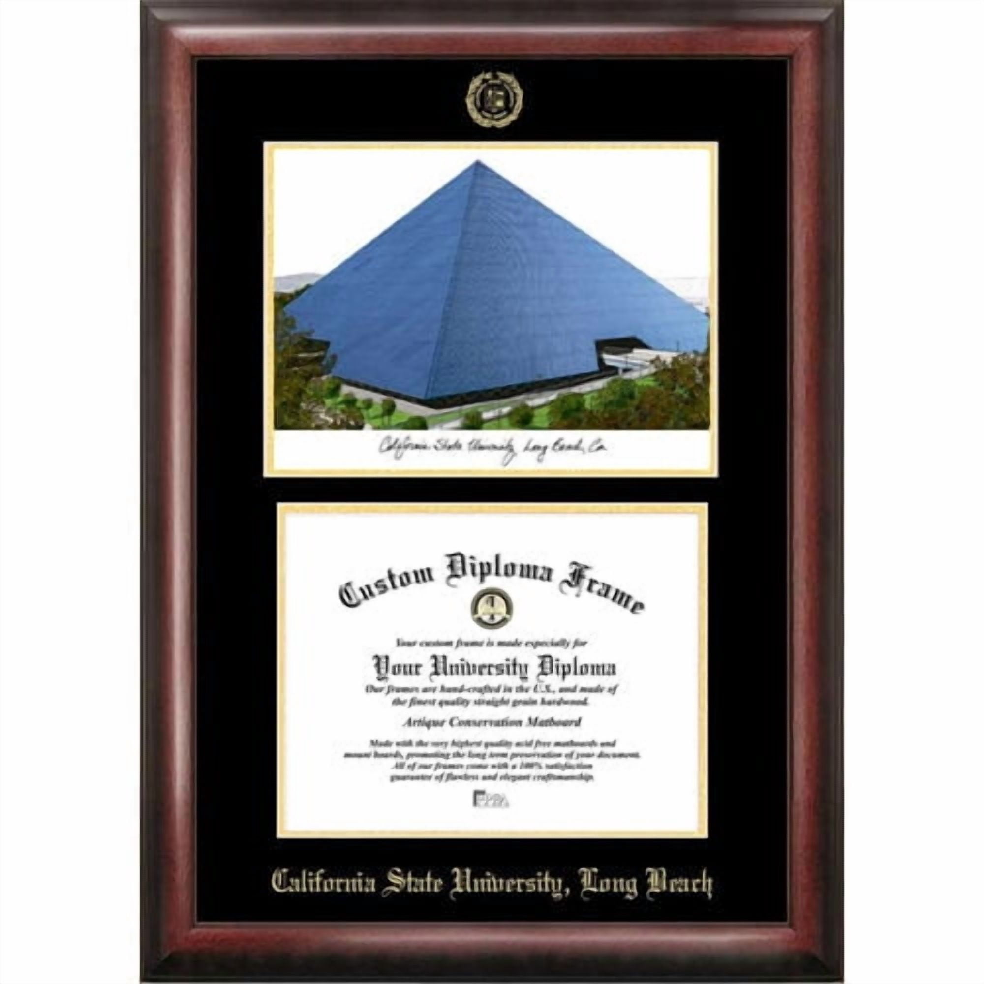 Campus Images LA988LGED-1185 8.5 x 11 in. Louisiana Tech University Gold Embossed Diploma Satin Mahogany Frame with Lithograph