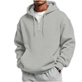 thumbnail image 2 of TKKCS Mens Quarter Zip Hoodie Long Sleeve Pullover Drawstring Loose Fit Casual Sweatshirt with Kangaroo Pocket Gray S, 2 of 8