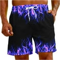 thumbnail image 4 of EGNMCR Mens Swim Trunks Fashion Summer Oversized Printed Quarter Pants Beach Shorts Sports Casual Pants, 4 of 8