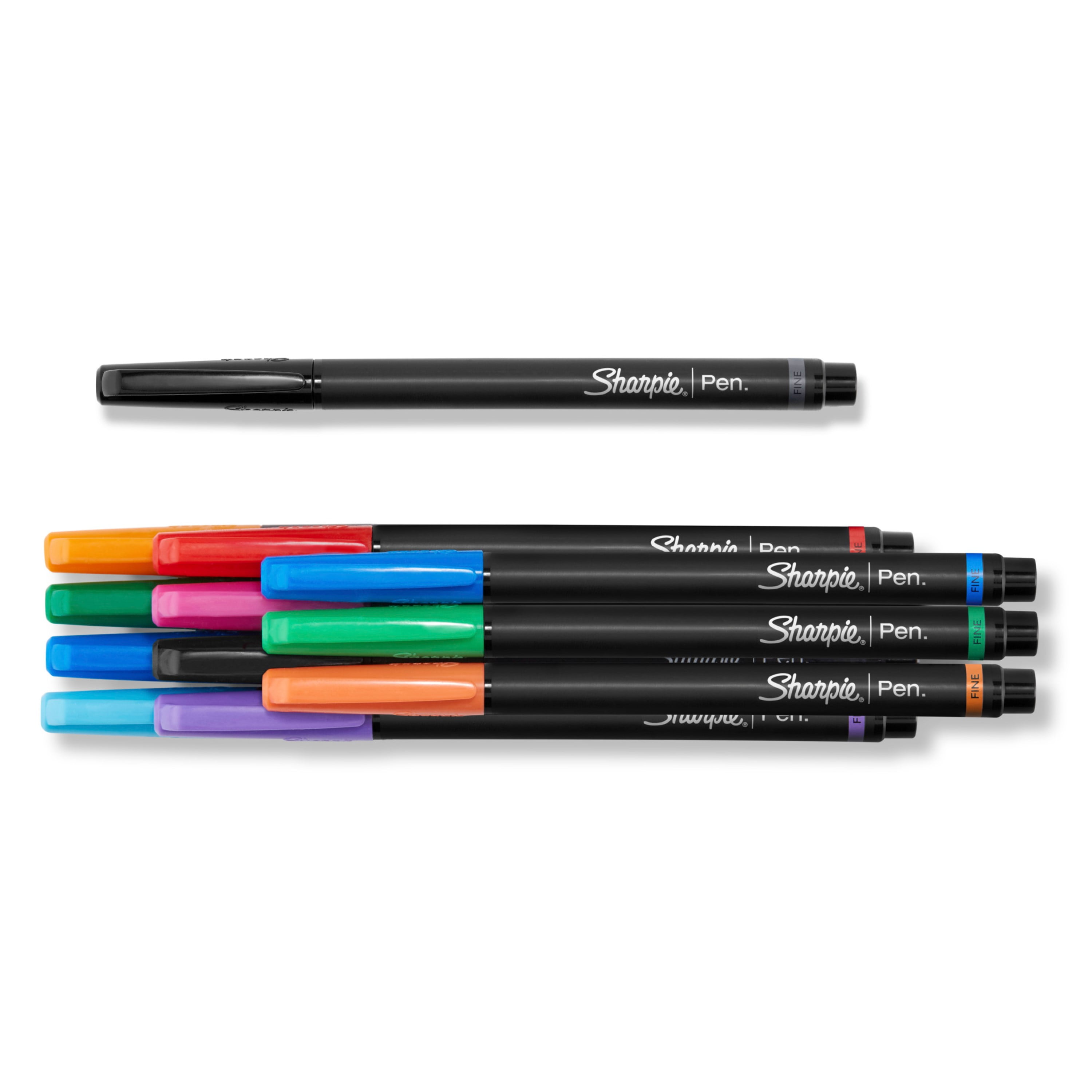 SHARPIE Pens, Felt Tip Pens, Fine Point, Assorted Colors, 24 Count & Felt  Tip Pens, Fine Point, Blue, 12 Count
